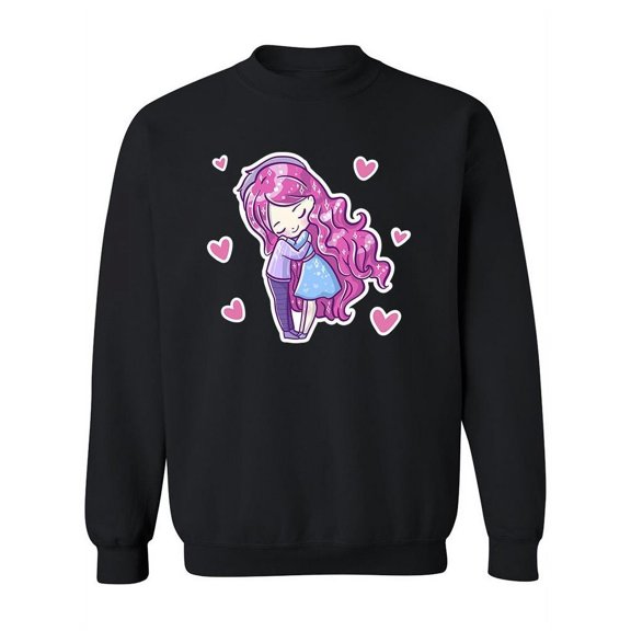 Kawaii Anime Loving Couple Sweatshirt Women -Image by Shutterstock, Female x-Large