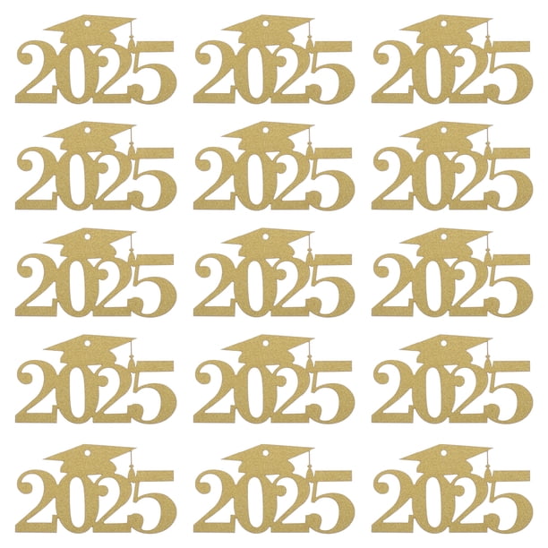 KAKOWELY 30 etiquetas recortadas de graduación, etiquetas de graduación 2025, decoraciones de mesa para fiestas de graduación, etiquetas para centros de mesa y jarrones de flores.