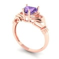 thumbnail image 2 of 1.06 ct Heart Cut Simulated Alexandrite Claddagh 14K Rose Gold Womens Engagement Ring, 2 of 5