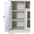 thumbnail image 5 of U-Can TV Stand for TV up to 65in with 2 Tempered Glass Doors Adjustable Panels Open Style Cabinet, Sideboard for Living Room, 5 of 7