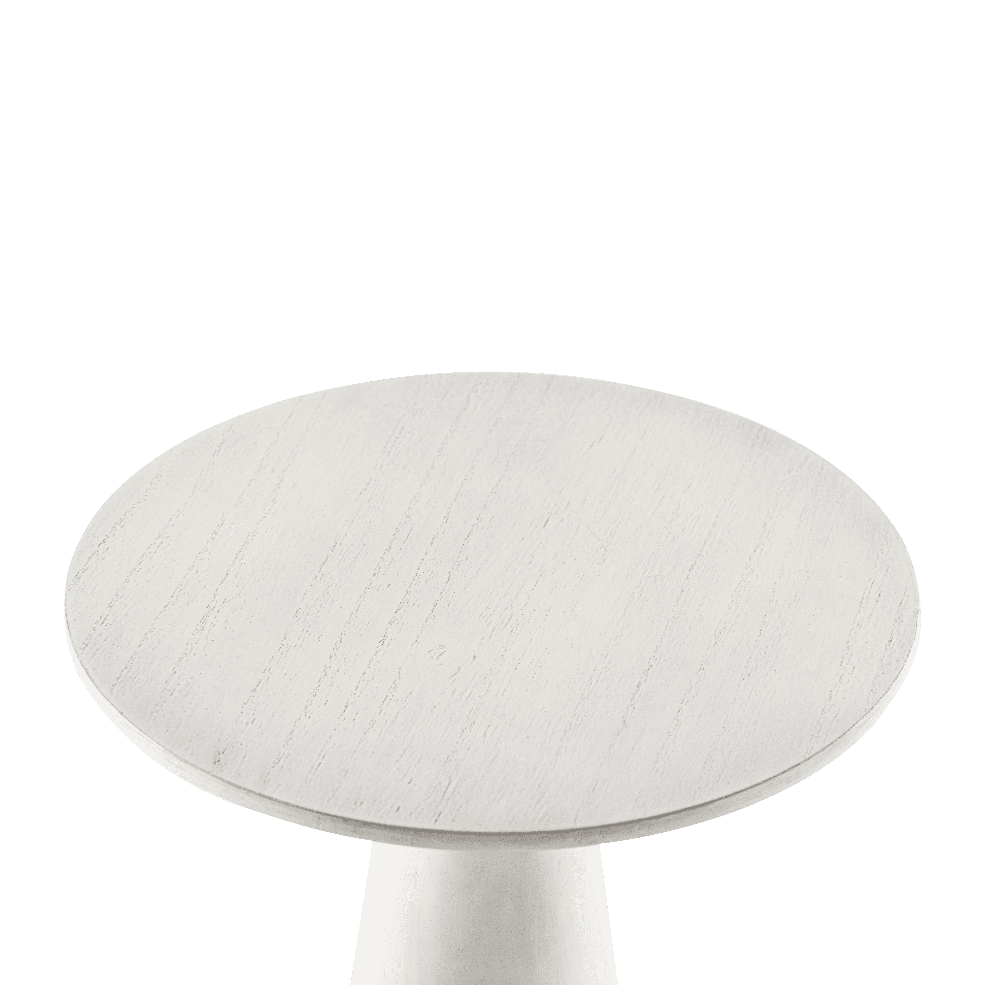 COZAYH Farmhouse Pedestal Small End Table Round Martini Table Wood Plant Stand Rustic Drink Table for Small Space Living Room, Bedroom, White