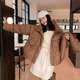 thumbnail image 2 of Chaqueta de plumón para mujer, nueva ropa de abrigo de invierno, abrigos de tendencia casuales sólidos coreanos, plumón grueso, suelto, cálido, nieve, corto, para mujer Parker, 2 of 5