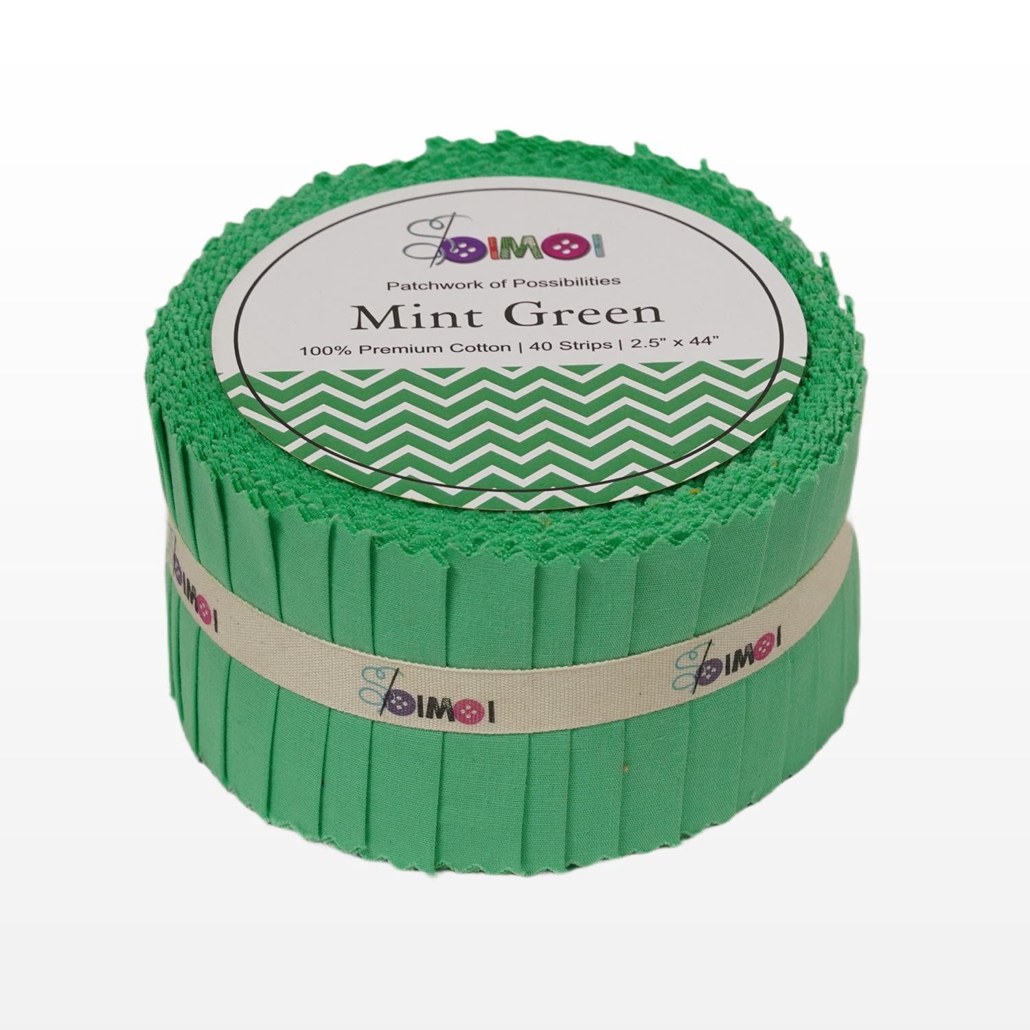 Soimoi Solid Jelly Roll Fabric Strips for Quilting, 2.5" Precut for DIY, 40 Strip Assorted Bundle, Jelly Roll For Scrapbooking, Perfect Quilting Fabric for Sewing, Craft, Home Decor- Mint Green