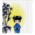 thumbnail image 3 of Ambesonne Anime Shower Curtain, Kokeshi Doll and Tropic Tree, 69"Wx70"L, Multicolor, 3 of 3