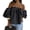Black, variant on WrongDuck Women's Polka Dot Off Shoulder Top 3/4 Fluffy Sleeve Cute Shirt for Summer 2026 Outerwear