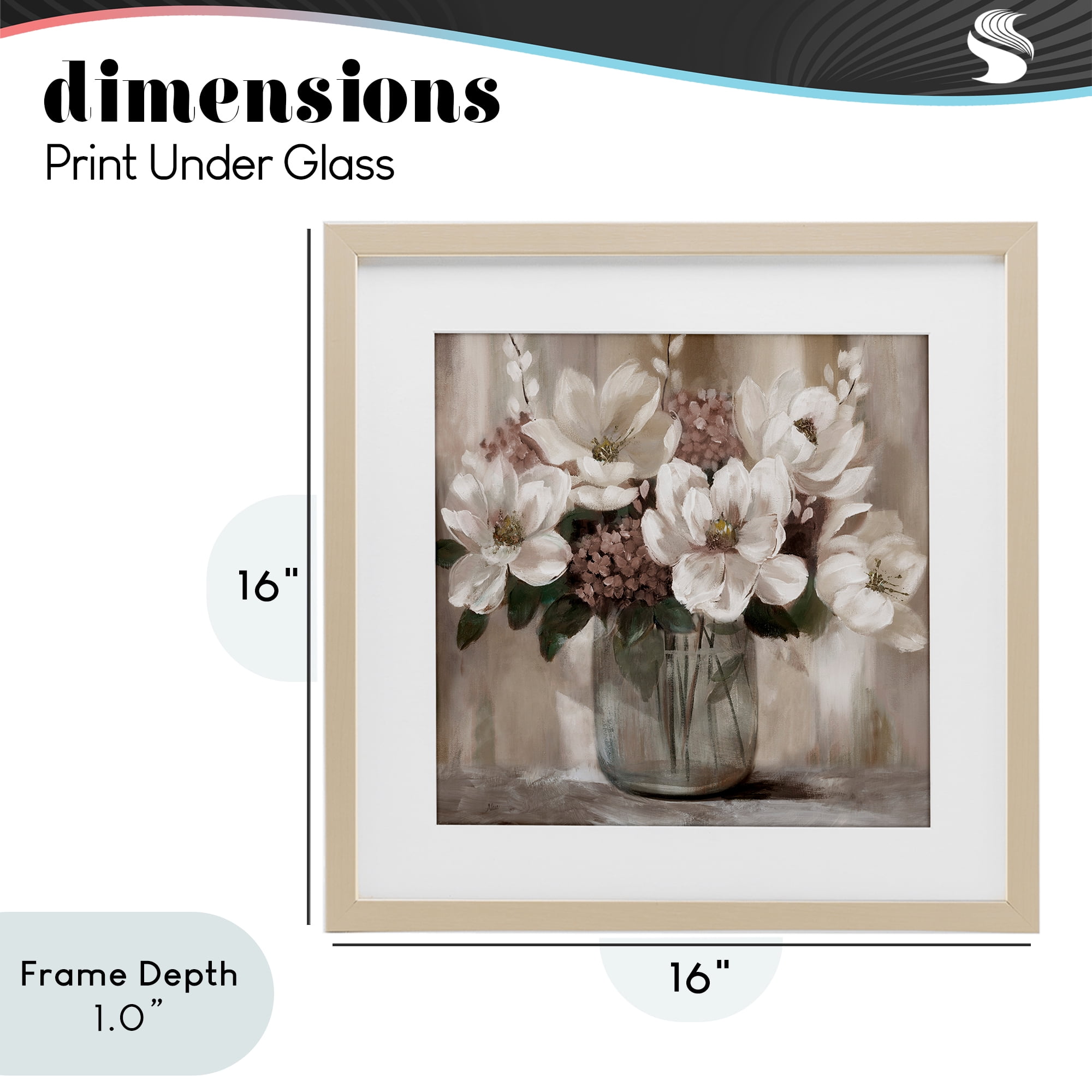 Stupell Industries Ivory Magnolias Vase Birch Framed Print Under Glass, design by Nan
