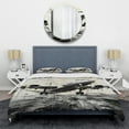 thumbnail image 3 of Designart "Abstracted Flight Path of the Plane" Plane Bedding Covert Set - Modern Grey Transportation Bed Set With 2 Shams, 3 of 6