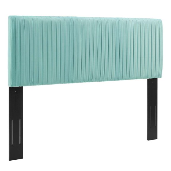 Modway Eloise Channel Tufted Performance Velvet Full/Queen Headboard in Mint