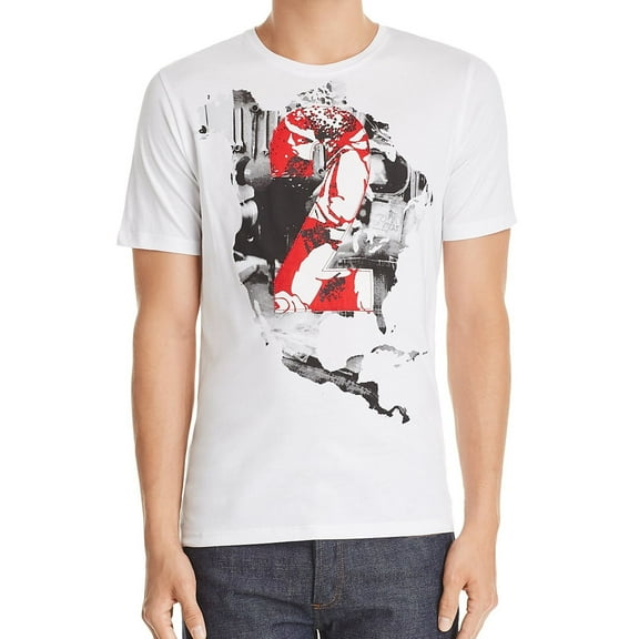 Prps Goods & Co. Mens 2 Map Graphic T-Shirt, White, Medium