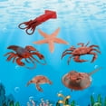 thumbnail image 4 of Sea Life Animal Models Playset Juguetes educativos Adornos de juguetes cognitivos de año de acción de simulación para Bebés 6 piezas rojo Hugo  Vida marina simulada, 4 of 10