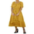 thumbnail image 4 of EIMELI Femmes d'Été Boho Robes Casual Manches Courtes Floral Cravate Ceinture Robe Noire S, 4 of 8