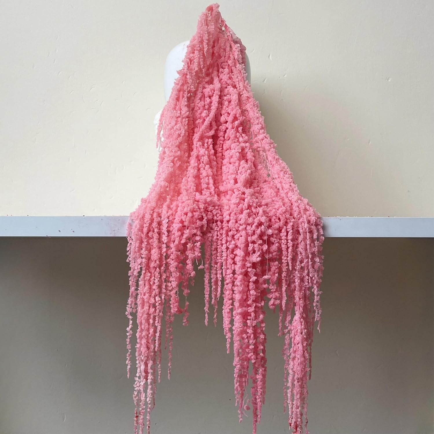Wisteria Vine Hanging Flowers: 5Pcs Real Preserved Dried Amaranthus Flowers for Wedding, Flower Arrangement, Vase, 23"-26" Hanging Wisteria Flowers for Arch Decor Home Decor (Pink)