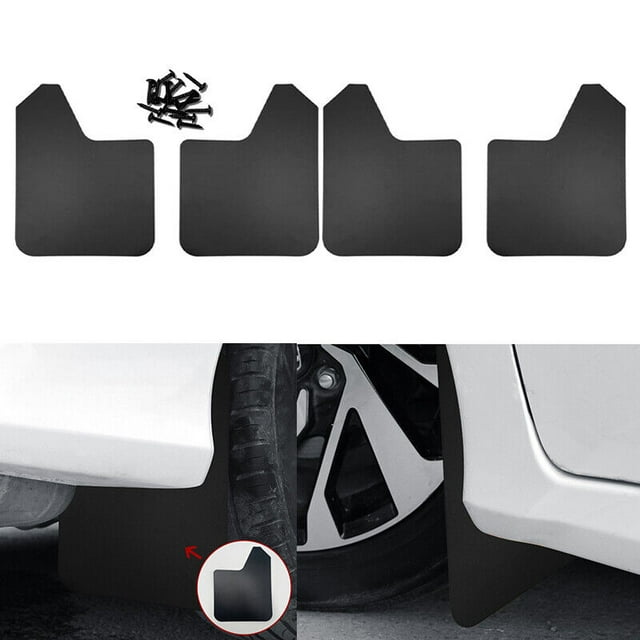 4PCS Universal Car Mud Flaps Mudguard Splash Guards Front&Rear Set Dirty Fenders