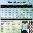 thumbnail image 4 of Womens Linen Shirts Summer 3/4 Sleeve Tops Dressy Casual Buttons V Neck Blouse Loose Fit Lightweight Tunic Tops,Purple,XL, 4 of 8