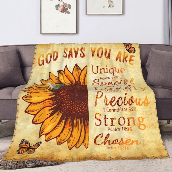 Inspirational 60x80 Fleece Blanket, Bible Verse Prayers Christian Religious Blanket Mothers Day Xmas Birthday