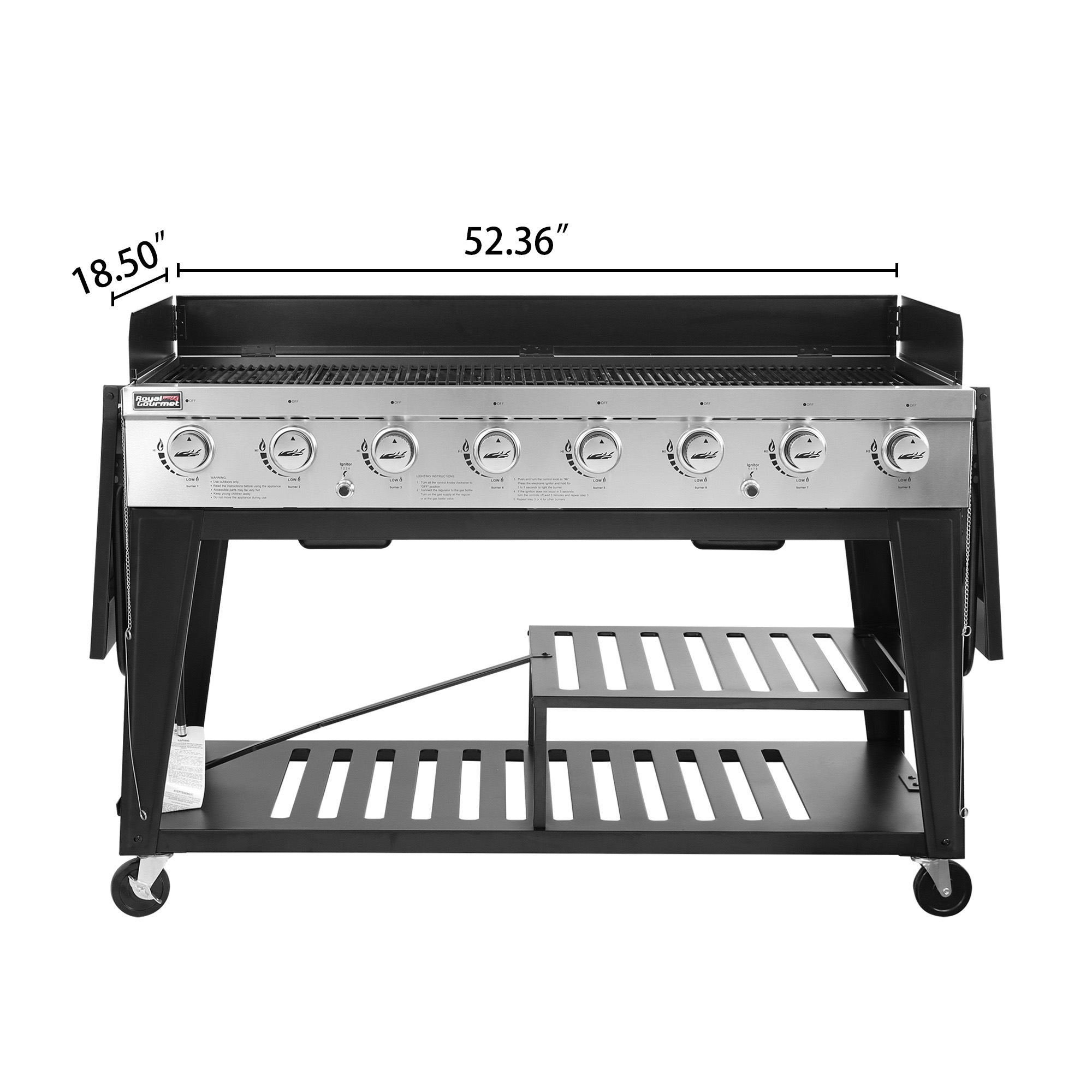 Royal Gourmet GB8001 8-Burner BBQ Gas Propane Grill Outdoor Large Party - image 4 of 12