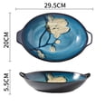 thumbnail image 2 of 5.5cm Deep Nordic Ceramic Double Ear Baking Tray for Home Use, Large Oval Shaped Household Kitchen Dish, 2 of 4