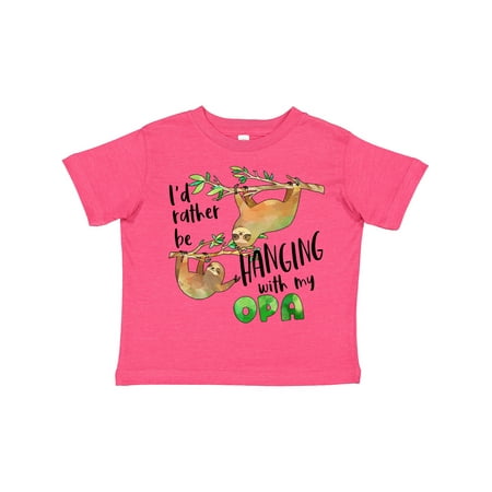 

Inktastic Id Rather Be Hanging with My Opa- Cute Sloths Gift Toddler Boy or Toddler Girl T-Shirt