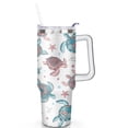 thumbnail image 2 of 40oz Tumbler with Handle and Straw | Gifts for Women | Sea Turtles Stainless Steel Travel Mug | Double Wall Vacuun Insulated Cup with Lid and Straw (Turtles), 2 of 7