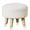 White, variant on SONGMY Round Footstool Ottoman Rabbit Wool Mushroom Stool Solid Wood Stool Small Upholstered Ottoman Shoe Changing Foot Stool Step Stool Sofa Footrest Stool for Living Room Bedroom (Pink)