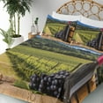 thumbnail image 5 of Ambesonne Italian Fitted & Top Sheet Set with Shams, Vineyard Tuscany Grape, Green Blue Brown, 5 of 8