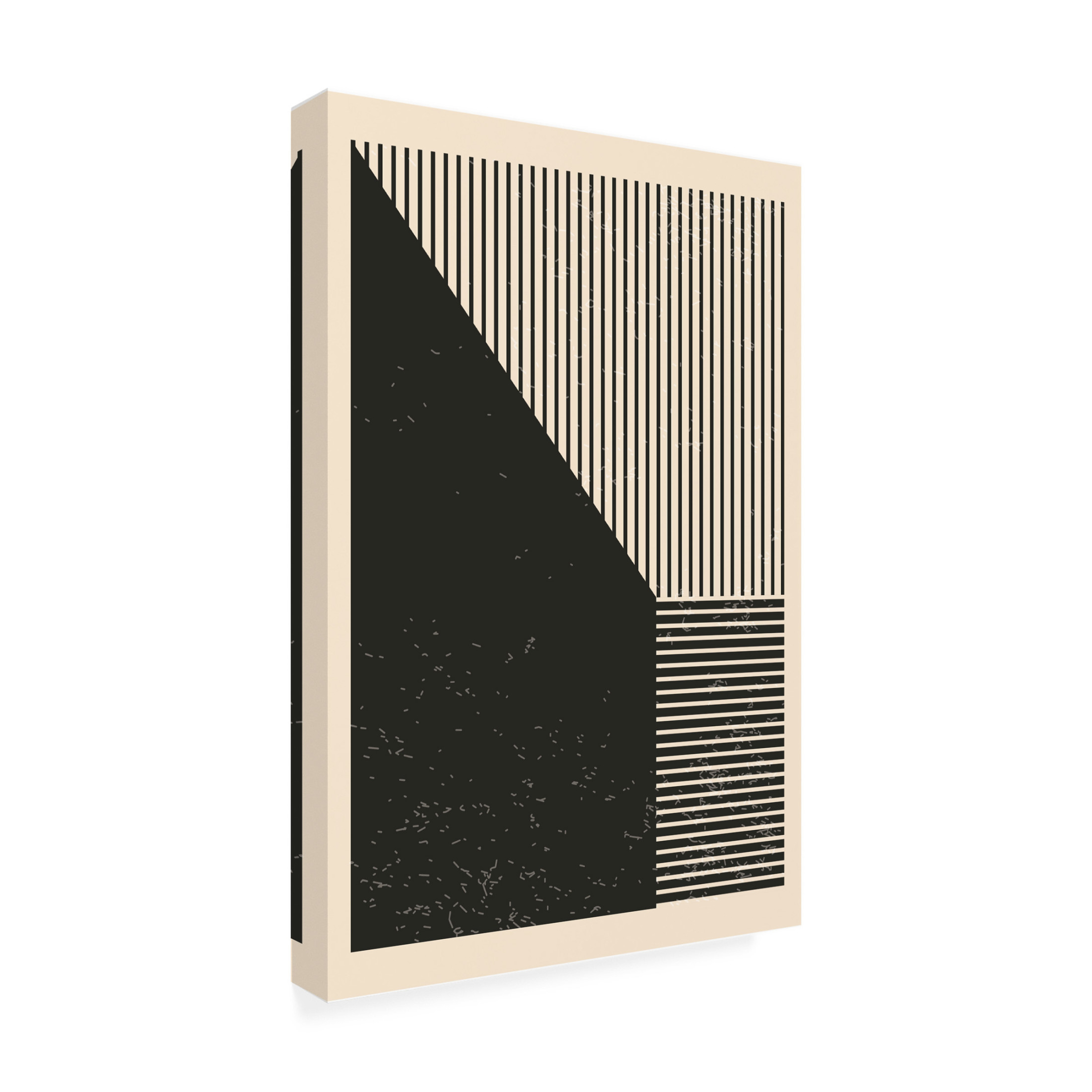 Trademark Fine Art jay stanley  Black and White Geometric Shapes 3 Canvas Wall Art