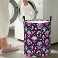 thumbnail image 5 of Fuzoiu cartoon Skull rainbow space Print Circular Hamper,Laundry Basket with Handle,Collapsible Laundry,Dirty Clothes Storage Basket,for Bedroom Bathroom Dorm Living Room-Medium, 5 of 6