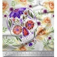 thumbnail image 1 of Soimoi Cotton Duck Fabric Skull,Rose & Anemone Flower Decor Fabric Printed Yard 42 Inch Wide, 1 of 1