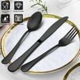 thumbnail image 2 of Vesteel 40 Piece Matte Black Silverware Set, Stainless Steel Black Flatware Cutlery Set for 8, Fancy Kitchen Utensil Tableware Set - Satin Finish, 2 of 7