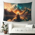 thumbnail image 6 of Meditating Zen Meditation Pattern Large Tapestry, Aesthetic Tapestries Wall Hanging for Bedroom Living Room College Dorm Decor, 90 x 60 inches, 6 of 7