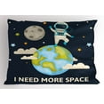 thumbnail image 1 of Fantasy Pillow Sham Spaceman Waving over Planet Earth Space Adventure to Stars Cartoon with Funny Quote, Decorative Standard Queen Size Printed Pillowcase, 30 X 20 Inches, Multicolor, by Ambesonne, 1 of 2