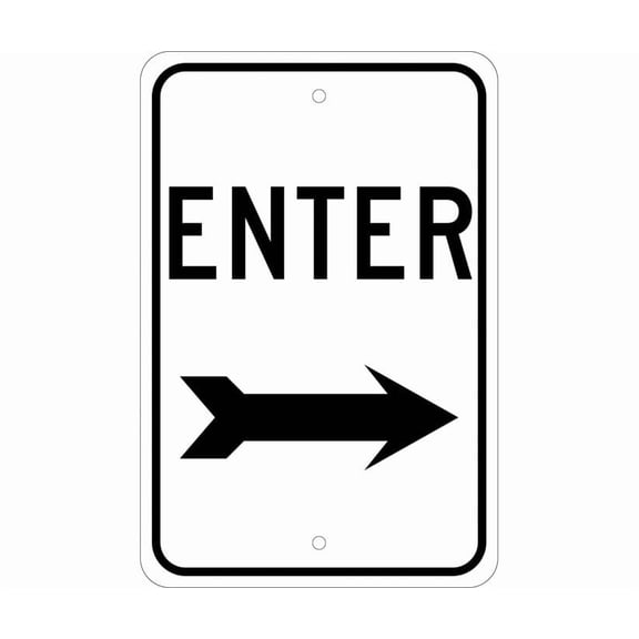 NMC Signs Tm78J, Enter Sign, 18 X 12, Aluminum .080