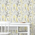 thumbnail image 5 of Main Street Peel and Stick Wallpaper Roll 20.5in x 16ft, Floral Yellow & Gray Botanical Print. Wallpaper Roll for Accent Wall, (Covers 28.18 sq. ft), 5 of 6