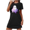 thumbnail image 2 of Camisón corto de talla grande para mujer, camisón de manga corta con estampado de pecho a la moda, camisón para mujer, 2 of 5
