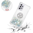 thumbnail image 3 of for Samsung Galaxy A33 5G Glitter Case with Ring Holder, Bling Sparkle Floating Liquid Soft TPU Cushion Fashion Girly Women Girls Clear Case Cover for Samsung Galaxy A33 5G  Silver, 3 of 14