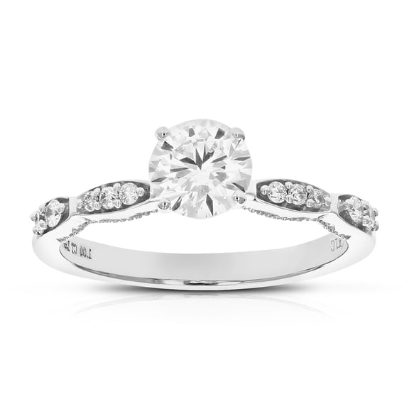 Vir Jewels 1 CTTW Lab Grown Diamond Engagement Ring in 14K White Gold Female Adult