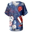 thumbnail image 4 of T-shirts d'Été Grande Taille pour Femmes, Col Rond, Imprimés, Manches Courtes, T-Shirt Blouse, Hauts Amples, T-Shirt à Col en V pour Femmes en Liquidation, 4 of 5