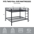 thumbnail image 3 of Aukfa Metal Bunk Bed Full over Full, High Guardrail and Metal Slats, Space-Saving Bed Frame for Kids Teens, Black, 3 of 8