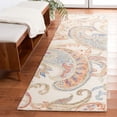 thumbnail image 2 of SAFAVIEH Micro-Loop Tendrils Leaves Runner Rug, Ivory/Rust, 2'3" x 8', 2 of 11