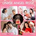 thumbnail image 4 of iMucci Valentines Day Gifts for Her, Pink Preserved Rose in Glass Angels Figurines with LED Light, Valentines Flowers Birthday Gifts for Women, Forever Rose Gift for Mom Wife Girlfriend Grandma, 4 of 7