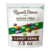 RUSSELL STOVER Sugar Free Chocolate Candy Gems, 7.5 oz. bag