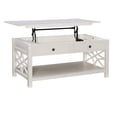 thumbnail image 3 of Linon Table Basse Relevable en Bois avec Rangement et Charnières à Fermeture Douce, Blanc Antique, 3 of 19