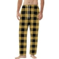 thumbnail image 4 of Fabrcox Plaid Flannel Pj Pants for Men Slim Fit M-Xxl Xxxl Straight Leg Pj Bottoms with Pockets Winter Warm Casual Drawstring Sleepwear Pants Yellow 3XL, 4 of 6
