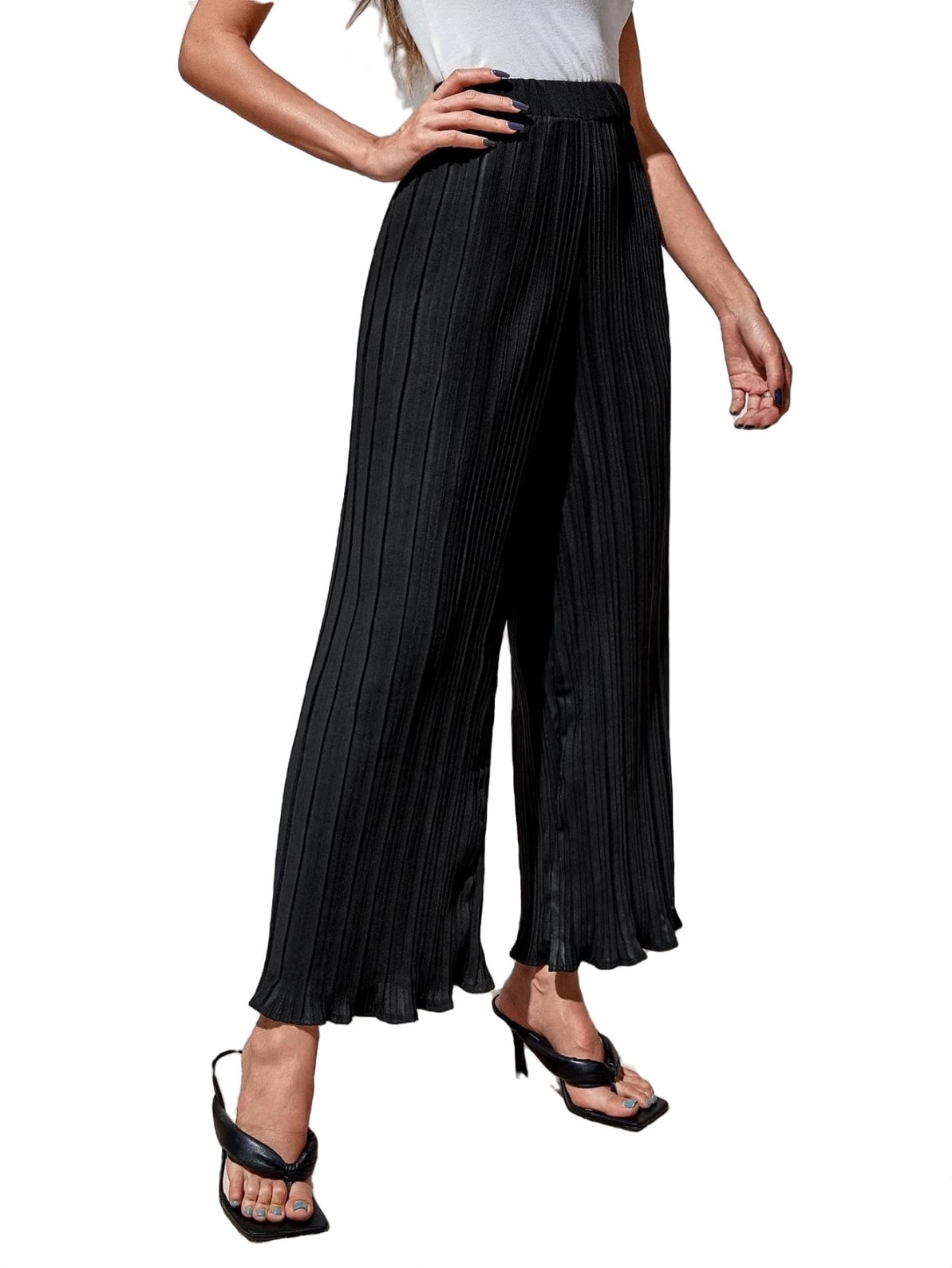 Black Pleated Front-Overlap Pants Design by Dash and Dot Men at Pernia's  Pop Up Shop 2023