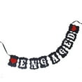 thumbnail image 1 of ENGAGED Paper Bunting Banner Wedding Party Favors (Black), 1 of 7