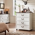 thumbnail image 6 of Joaxswe 4 Drawer Dresser for Bedroom, 37.1" Tall Modern Chest of Drawers, Wood Storgae Organizer for Bedroom, Living Room, Hallway, White, 6 of 10