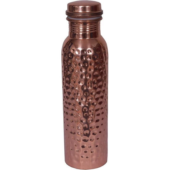 Copper Essentials Pure Copper Hammered, Leakproof and Joint Free Water Bottle for Health Benefits, Gifting. Made from 100% Pure Copper