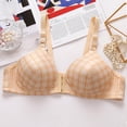 thumbnail image 3 of QLEICOM Everyday Bras for Women, Women's Comfort Lift Wirefree Bra Lattice Thin Front Buckle Adjustment Chest Shape Bra Underwear No Rims Bras No Underwire White Cup 36/80BC, 3 of 5