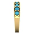 thumbnail image 4 of 0.81 ctw Wedding Band for Women - 14K Yellow Gold Simulated Turquoise Stackable Eternity Ring, 4 of 6