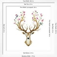 thumbnail image 5 of Art.com Watercolor Illustration Isolated Deer, Big Antlers, Flowers and Birds on the Horns, Branches Cherry Art Print by Anastasia Zenina-Lembrik, White Frame Wall Art, 38" x 38", 5 of 5